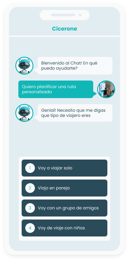 Imagen del iframe del chatbot de Cicerone